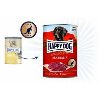 Happy Dog Sensible Pure Australia – monoproteiiniline märgtoit 100% känguru lihaga, 375g (min 6tk)
