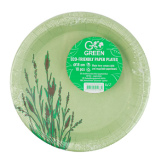 Go Green Paper Plates 18cm 10pcs (1901138)