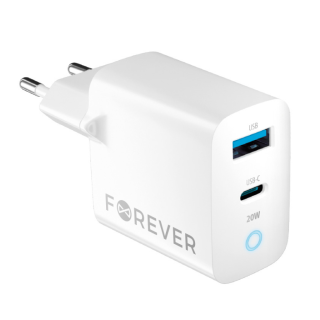 Forever TC-06 GaN Charger PD / QC / 1x USB-C / 1x USB / 20W (GSM171394)