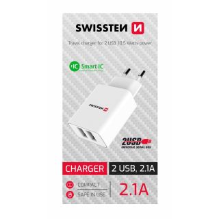 Swissten Smart Travel Charger 2x USB 2.1A (22034000BOX)
