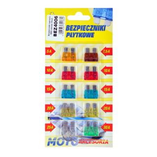 MINI Car Fuses, set of 10 pcs. (5A,7,5A,10A,15A,20A,25A,30A) (BEZ4006)