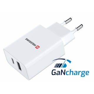 Swissten GaN Travel Charger PD 30W USB-C / USB (22037000)
