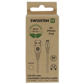 Swissten Eco Friendly Fast Charge 3A Lightning Data and Charging Cable 1.2m (71502301ECO)