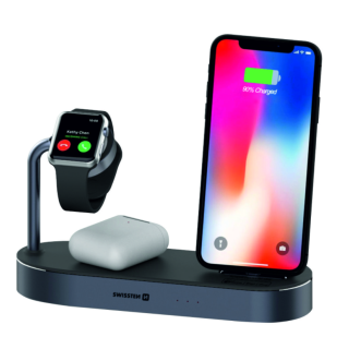 Swistten 4in1 MFI Wireless Docking Station 45W for Apple iPhone / iPod / Apple Watch (22055600)