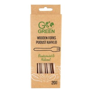 GoGreen 1900960 wooden forks 20pcs (1900960)