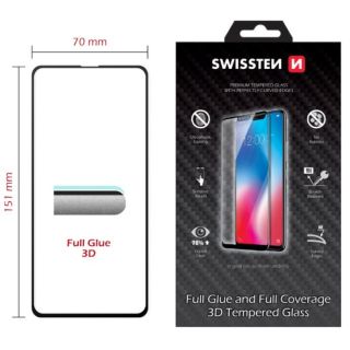Swissten Ultra Durable Full Glue / Full Face Tempered Glass Apple iPhone 14 Plus Black (64701909)