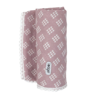 Lodger Swaddle Tribe Diaper Muslin Cotton 120x120 cm Pink (8719033410930)