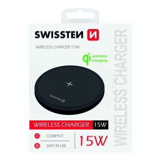 Swissten 15W Wireless charger with USB-C 1.5m cable (22055504)