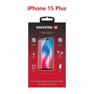 Swissten Full Face Tempered Glass for Apple iPhone 15 Plus (54501843)