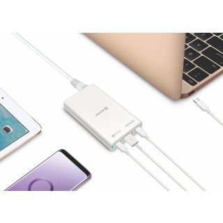 Swissten Travel Charger Notebooks and MacBook / 60W / PD3.0 / QC3.0 / PPS (SW-TCH-60W-PD30-QC30-W)