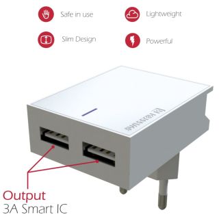 Swissten MFI Premium Apple Certified Travel Charger USB 3А / 15W With Lightning Cable 1.2m (SW-DET-3AWCLMFI-WH)