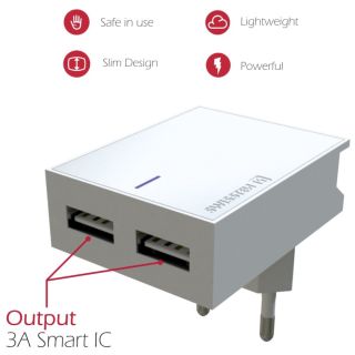 Swissten Smart IC Travel Charger 2x USB 3А / 15W With Micro USB Cable 1.2m (SW-DET-2.1AWCM-WH)