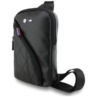 BMW Carbon Pockets & Metal Logo 10" Crossbody Tablet Bag Black (BMCPBPCASEPOK)