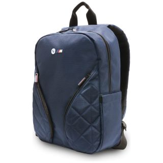 BMW Nylon Pockets & Metal Logo 16" Backpack Navy Blue (BMBP15PNYPOV)