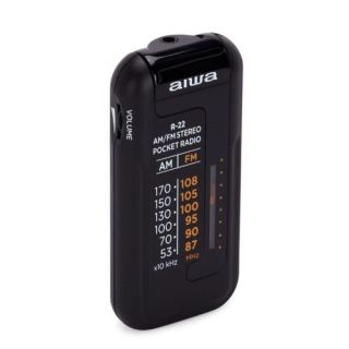 AIWA R22 Portable Pocket Radio with Earphones (R22-BLK)