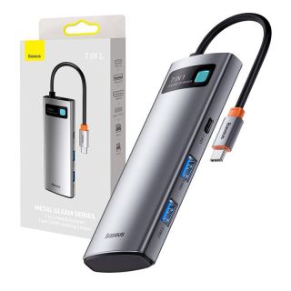 Baseus Metal Gleam Series 7in1 Multifunctional USB-C HUB Docking Station (WKWG020113)