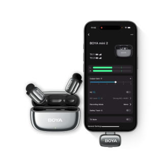 BOYA Mini 2-02 USB-C Wireless Microphone Set (2TX 1xRX) / 2.4GHz / 48kHz/24bit (Space Grey) (BOYA-mini-2-02-SG)
