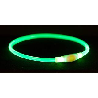 Trixie Kaelarihm Flash Light ring USB, L–XL: 60 cm/d 8 mm, roheline