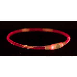 Trixie Kaelarihm Flash Light ring USB, L–XL: 60 cm/d 8 mm, punane