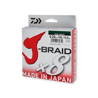 Nöör Daiwa J-Braid X8 0.22mm 150m dark green