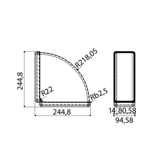 Õhupuhastaja ühendus horisontaalne ristkülik 90° 220x90 mm Faber