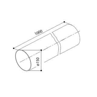 Õhupuhastaja ümmargune ühendustoru 150 mm 100 cm Faber