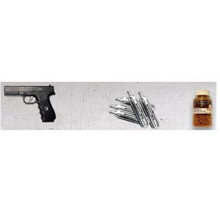 Borner komplekt õhupüstol W119 + CO2 12g + BBs "BORNER-Premium" cal. 4,5mm