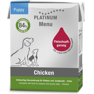 PLATINUM MENU PUPPY CHICKEN 375gr (kast 12tk)
