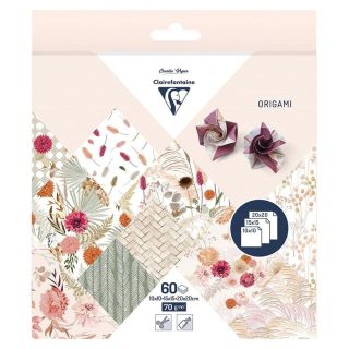 Origamipaberite komplekt 3 suurust 60l/70g "Kuivatatud lilled", Clairefontaine /5