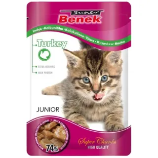 Super Benek konserv kassipoegadele kalkunilihaga, tükid kastmes 100g (karp =24tk)