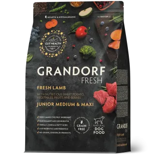 Grandorf Dog - Fresh Lamb - Junior Medium & Maxi Breeds -1Kg