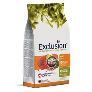 EXCLUSION DOG MEDITERRANEO PUPPY BEEF LARGE BREED 12kg