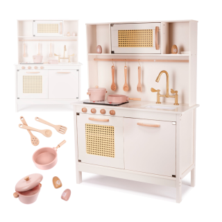 RoGer Children's Wooden kitchen in retro style with accessories (RO-6284)