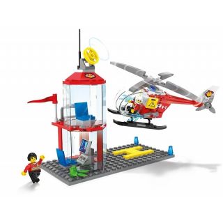 Blocki MyFireBrigade Helicopter and Control Tower / KB0812 / Constructor with 129 parts / Age 6+ (KB0812)