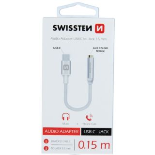 Swissten USB-C to Jack 3.5mm Audio Adapter for phones 15 cm (SW-USB-C-3.5MM)
