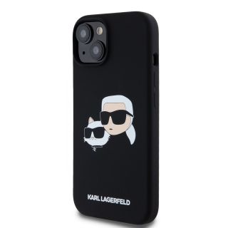 Karl Lagerfeld Liquid Silicone Double Heads MagSafe Case for iPhone 15 Pro Max / black (KLHMP15XSKCHPPLK)