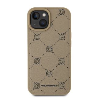 Karl Lagerfeld PU Karl Heads Pattern MagSafe Case for iPhone 15 / beige (KLHMP15SPGKHPHE)