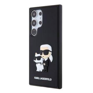 Karl Lagerfeld 3D Rubber Karl and Choupette Case for Samsung Galaxy S24 Ultra / black (KLHCS24L3DRKCNK)