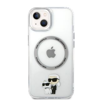 Karl Lagerfeld IML Karl and Choupette MagSafe Case for iPhone 15 / transparent (KLHMP15SHNKCIT)