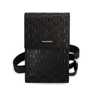 Karl Lagerfeld Saffiano Monogram Wallet Phone Bag / black (KLWBSAMSMK)