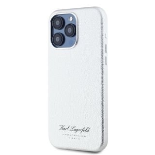 Karl Lagerfeld Grained PU Hotel RSG Case for iPhone 15 Pro Max / Grey (KLHCP15XPGWCMKHG)
