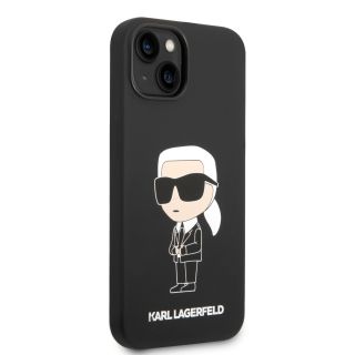 Karl Lagerfeld Liquid Silicone Ikonik NFT Case for iPhone 14 Plus / Black (KLHCP14MSNIKBCK)