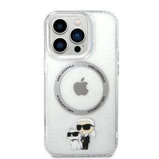 Karl Lagerfeld IML Karl and Choupette MagSafe Case for iPhone 13 Pro / transparent (KLHMP13LHNKCIT)