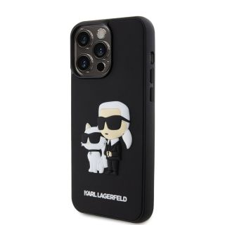 Karl Lagerfeld 3D Rubber Karl and Choupette Case for iPhone 14 Pro Max / Black (KLHCP14X3DRKCNK)