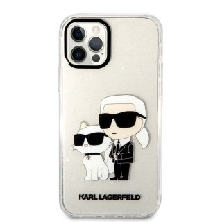 Karl Lagerfeld IML Glitter Karl and Choupette NFT Case for iPhone 12/12 Pro / transparent (KLHCP12MHNKCTGT)