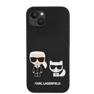 Karl Lagerfeld MagSafe Liquid Silicone Karl and Choupette Case for iPhone 14 Plus / Black (KLHMP14MSSKCK)