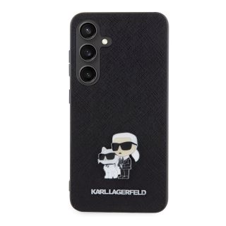 Karl Lagerfeld PU Saffiano Metal Karl and Choupette Case for Samsung Galaxy S24 / black (KLHCS24SPSAKCMPK)
