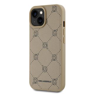 Karl Lagerfeld PU Karl Heads Pattern MagSafe Case for iPhone 15 / beige (KLHMP15SPGKHPHE)