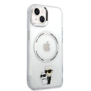 Karl Lagerfeld IML Karl and Choupette MagSafe Case for iPhone 13 / Transparent (KLHMP13MHNKCIT)