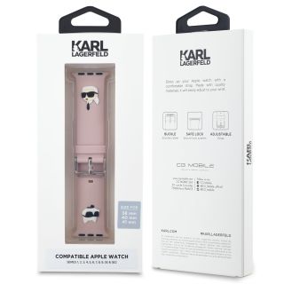 Karl Lagerfeld Karl and Choupette Head NFT Watch Strap for Apple Watch 38/40/41 / pink (KLAWMSLKCNP)